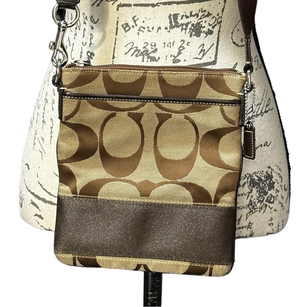 Coach Logo C Canvas Crossbody Bag - Picture 2 of 7